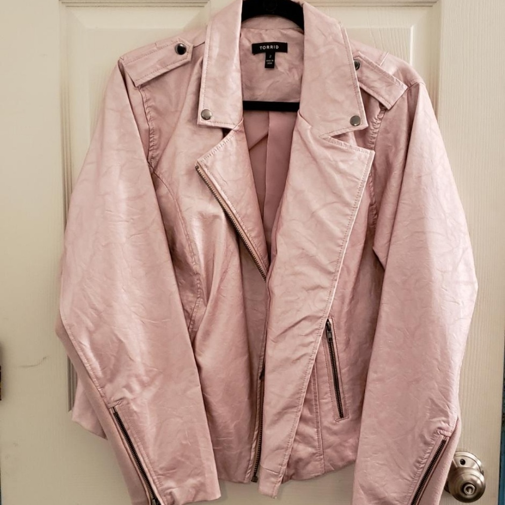 Pink Torrid Faux Leather Moto Jacket